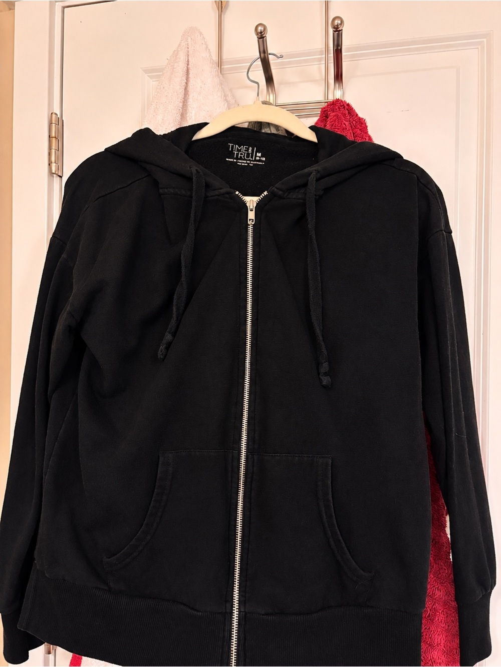 Time and Tru Black Fleece Pullover Hoodie